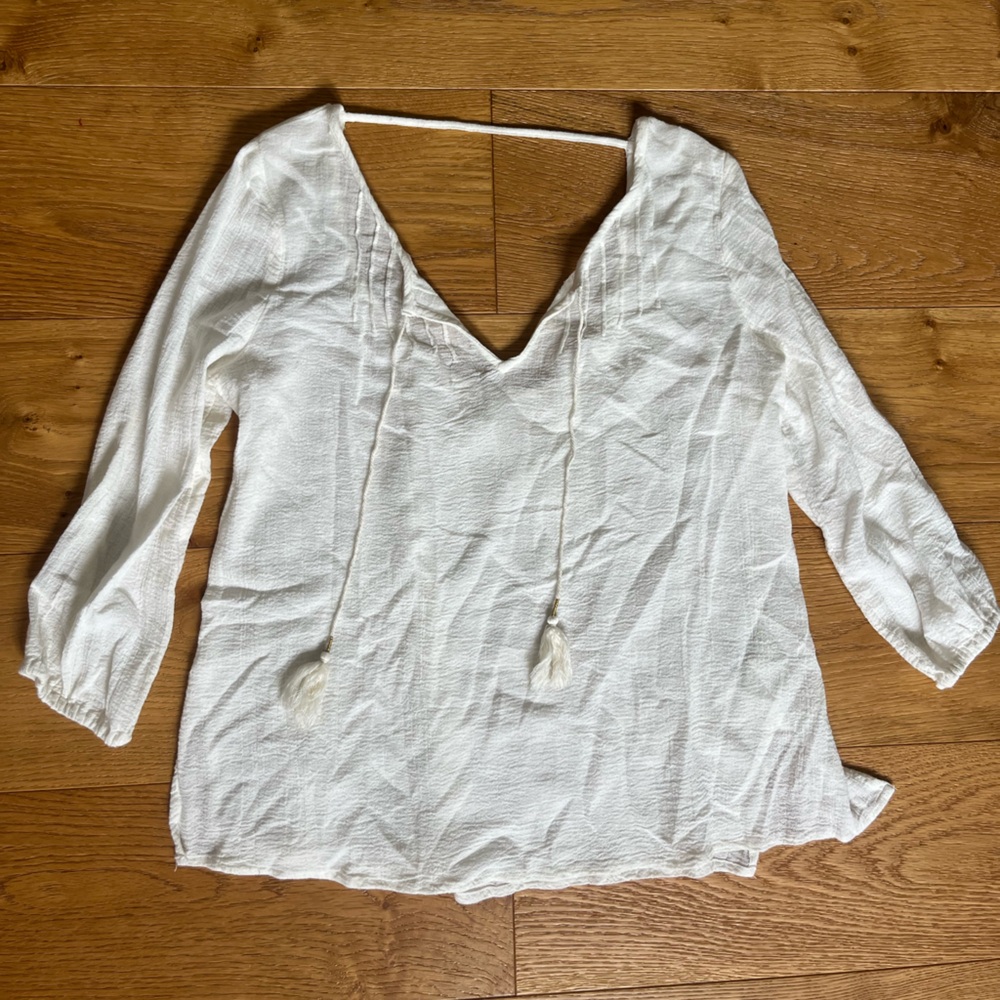 Billabong Sheer Textured Cream Top